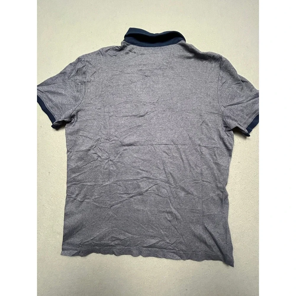 Banana Republic Polo Shirt 100% Cotton Heather Blue Large Mens